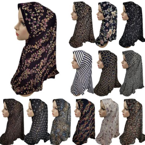 Women Muslim One Piece Hijab Cap Headscarf Islamic Amira Head Wrap