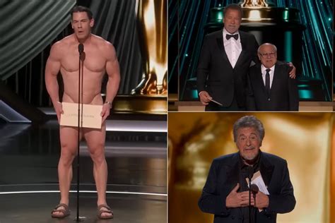 Oscars Presenters Awkward Pacino Naked John Cena And A Schwarzenegger DeVito Reunion Free