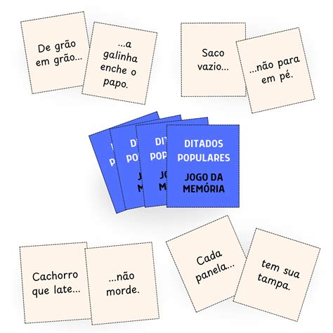 Ditado Popular Com Memoria - Jogo da Memória de Ditados Populares - Loja Ok, Comentei!