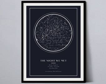 Custom Star Map Print Night We Met Anniversary Gift Night Etsy UK