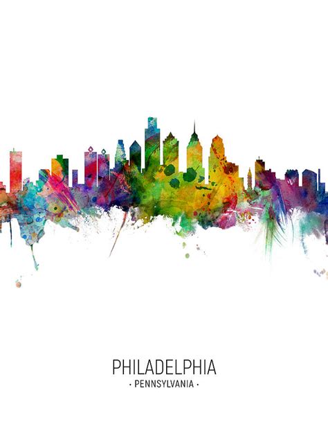 Philadelphia Pennsylvania Skyline Digital Art by Michael Tompsett ...