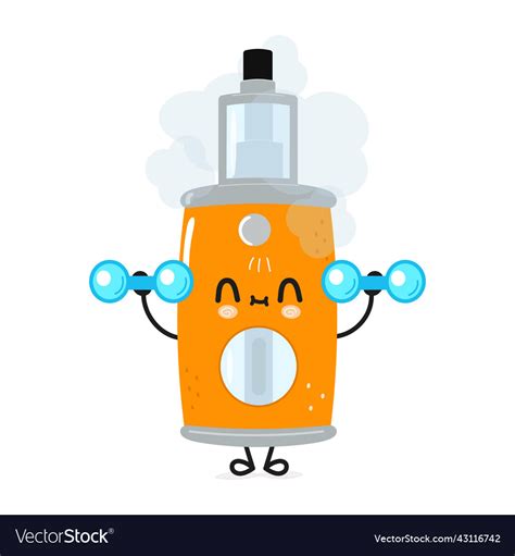 Cute funny vape character with dumbbells hand Vector Image