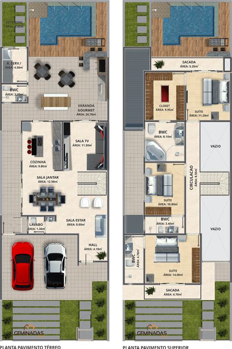 Uma Casa De Dois Andares Está Sendo Projetada - Planta baixa sobrado | Casas dois andares modernas, Planta de casa ...