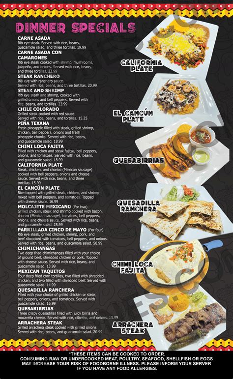 Menu – Cinco de Mayo Mexican Restaurant mn-(320) 217-2097
