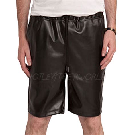 Men Faux Leather Shorts Hotleatherworld