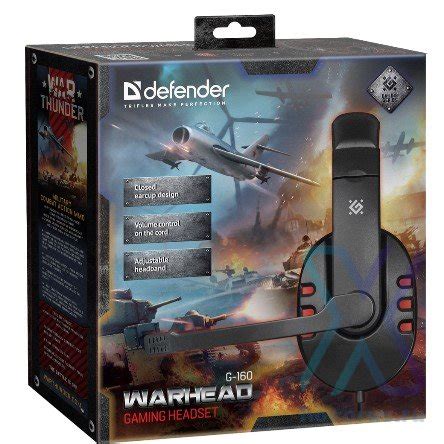 Гарнитура Defender HN-G160 Warhead, Игровая, стерео, (2,3 м) Black/Red ...