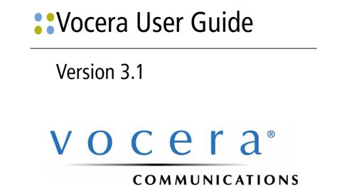 vocera user guide version  vocera communications wireless lan