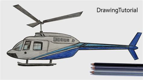 How To Draw Helicopter Step By Step Very Easy Youtube