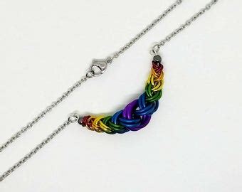 Rainbow Seed Bead Necklace Gay Pride Lgbt Rainbow Beaded