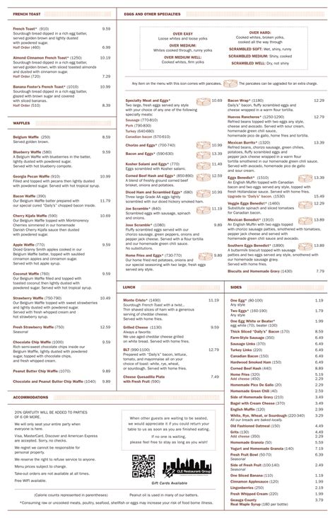 Menu | Original Pancake House - Woodmere