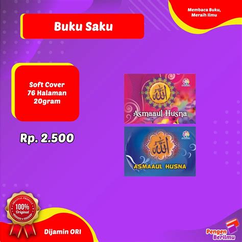 Jual Buku Saku Asmaul Husna INDIVA Buku Bacaan Islami 100 Buku