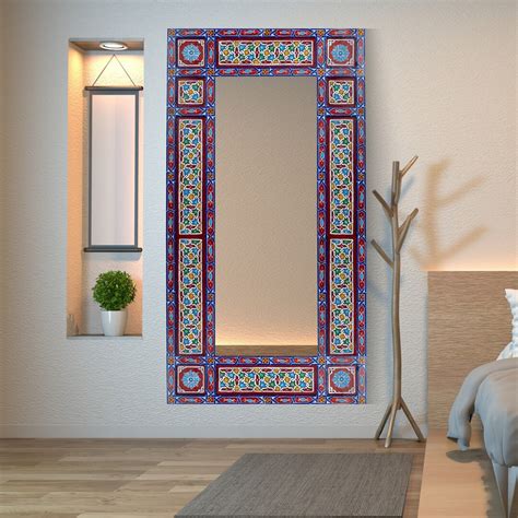 Purple Full Length Floor Mirror Frame, Moroccan Handpainted Bathroom ...