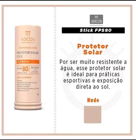 Protetor Solar Adcos Stick Fps 80 Nude 12g Parcelamento Sem Juros