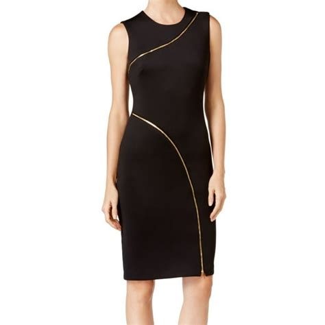 Calvin Klein Calvin Klein New Black Womens Size 12 Zipper Detail Sheath Dress