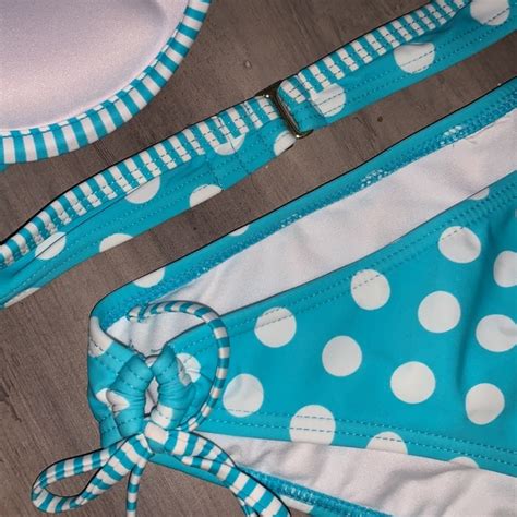 Swim Blue Polka Dot Bikini C Top Size Bottom Poshmark
