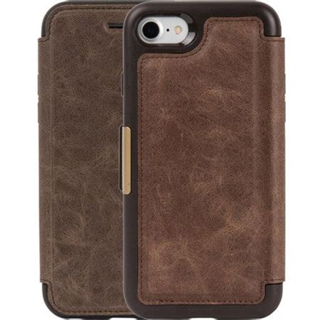 OtterBox Strada Espresso Brown Leather Folio Case - For iPhone SE 2022