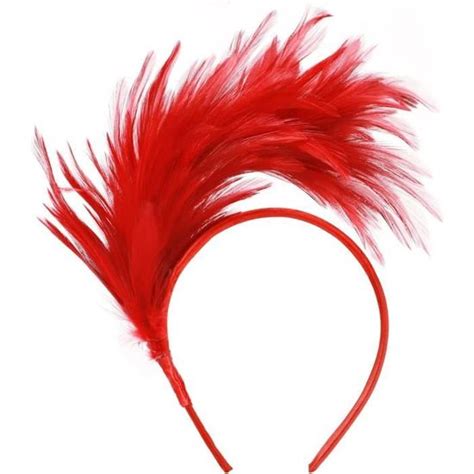 Bandeau Plumes Chapeaux Fascinateur Ann Es Coiffe Plumes Rouge