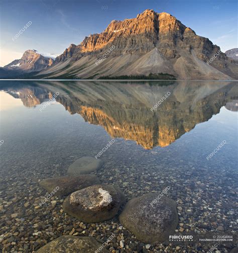 Mount Crowfoot Reflection In Water Of Bow Lake Banff National Park