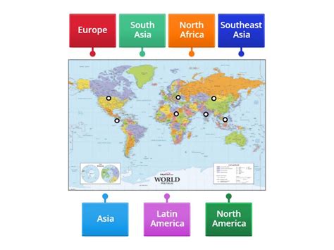 regions labelled diagram