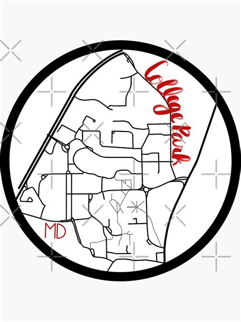 University Of Maryland Map Sticker For Sale By Magfrench Redbubble