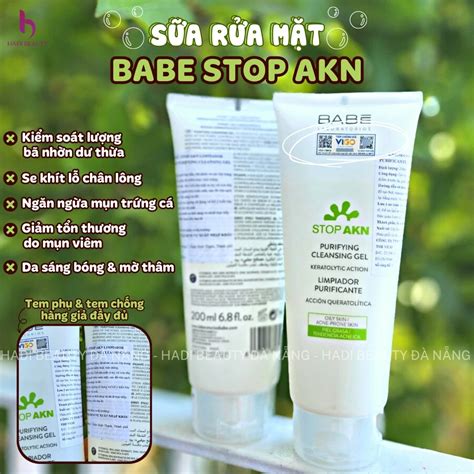 Sữa Rửa Mặt Babe Stop AKN Purifying Cleansing Gel Hadi Beauty
