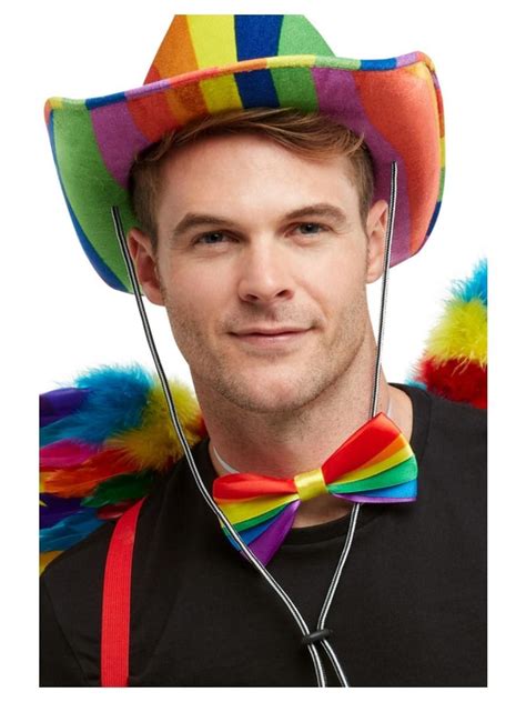 rainbow bowtie multi coloured bow tie abracadabra fancy dress