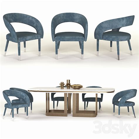 Smania Gatsby Chair 1 Table Chair 3d Model