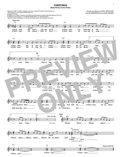 Christmas Baby Please Come Home By Mariah Carey Sheet Music For Lead