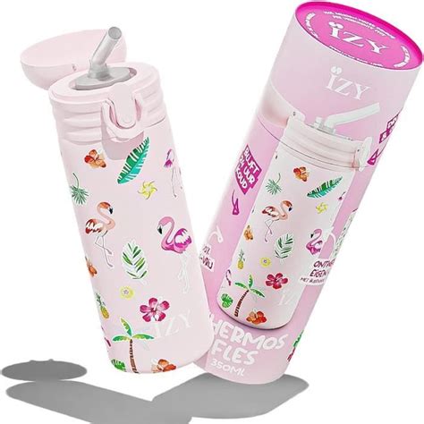 Izy Gourde Enfant Gourde Enfant Avec Paille Thermos 350 Ml Bouteille