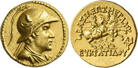 stater eucratides  kings  baktria numista