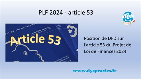 Position De DFD Sur Larticle 53 Du Projet De Loi De Finances 2024