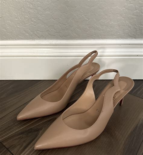 Christian Louboutin Hot Chick Sling Nude Slingback Gem