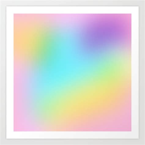 Prismatic Pastel Rainbow Ombre Design Art Print By Kelsey Lovelle