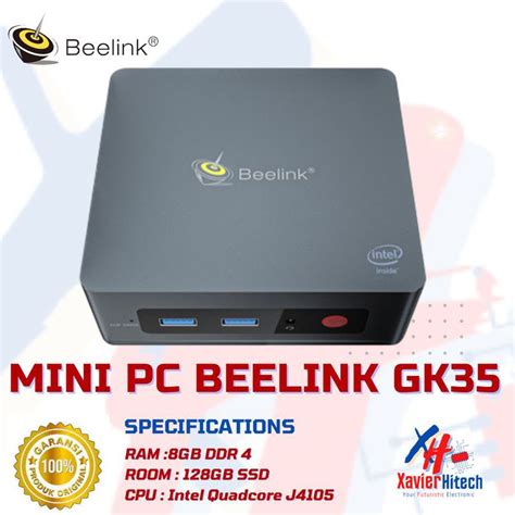 Beelink GK35 8/128GB SSD Mini PC Intel Quad J3455 Dual HDMI Windows 10 ...