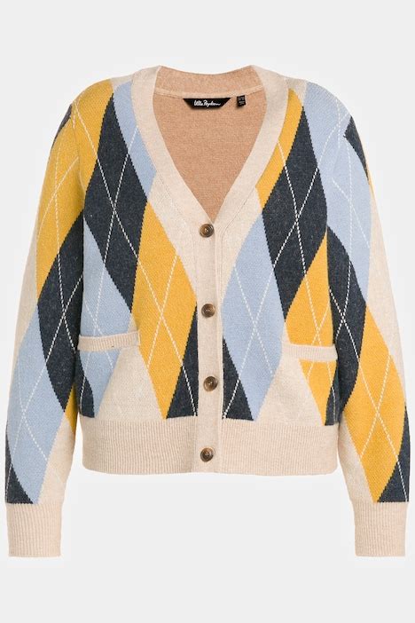 Argyle Button Front Cardigan Sweater Cardigan Cardigans