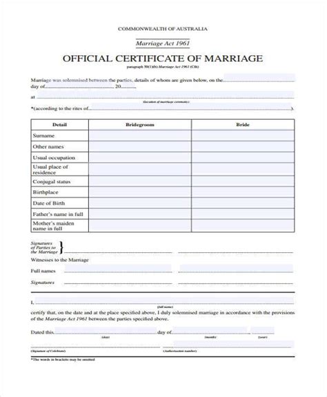 Printable Marriage Contract