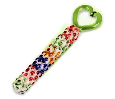 Glass Dildo Pyrex Penis Heart Shape Handle Massage Stick Pyrex Female Sex Toy