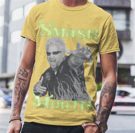 smash mouth guy fieri shrek theme dank meme quote shirt   pocket