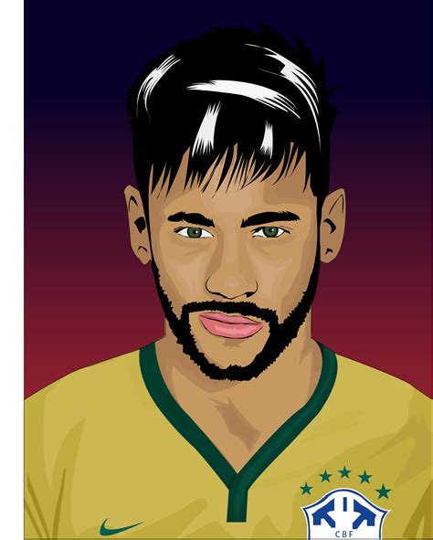 Neymar Jr Drawn In Cartoon Style