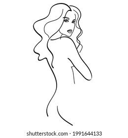 Vector Emblem Nude Female Stock Vector Royalty Free Shutterstock