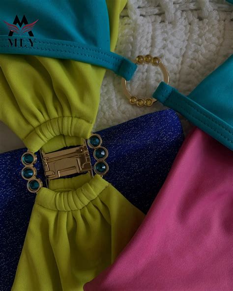 Mly Garment Customized Metallic Bikini Designer Piece Sets Swimsuit