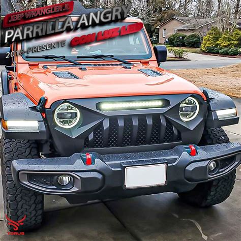 Parrilla Angry Enojado Barra Led Jeep JL 2018 2024 Gladiator ACD