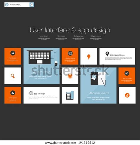 Modern Ui Flat Design Vector Kit Stock Vector Royalty Free 191319512