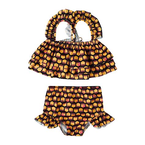 Vedolay Pcs Girl Swimwear Ruffles Hollow Summer Swimwear Swimsuit Bikini Set Outfits Yellow