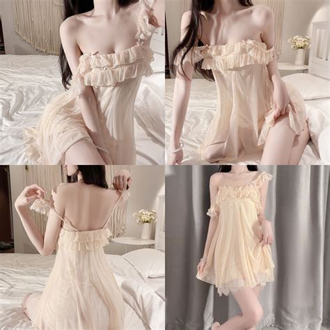 Jual Oyasumi READY STOCK PRIVASI TERJAGA MIKASA Comfy Sexy Lingerie Dress Premium Chiffon
