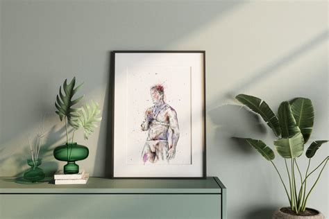Male Nude Art Print Man Figure Drawing Figurative Gay Art Gay Wall Art Gay Art Drawing Prints