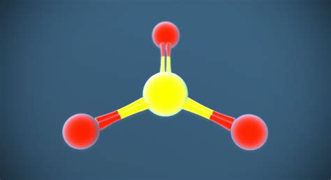 Серен триоксид (SO₃) - 3D сценa - Електронно обучение и учене Mozaik