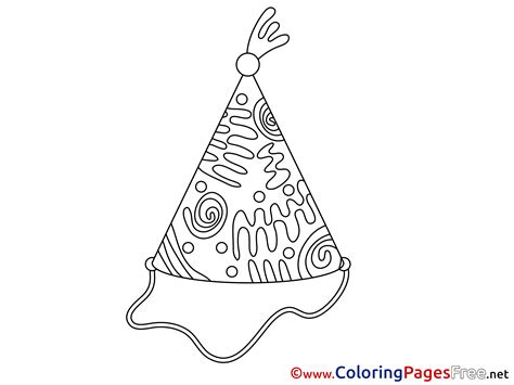 Party Hat Free Printable Coloring Sheets