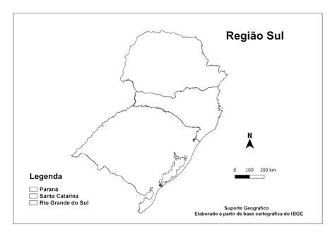 Mapa Da Região Sul Para Colorir