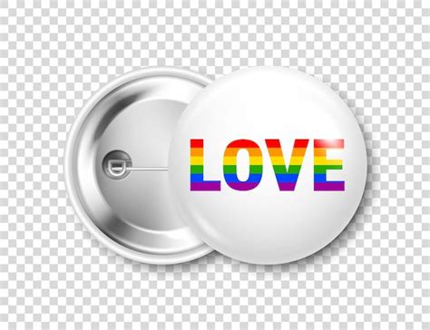 Premium Vector Realistic White Badge With Lgbtq Rainbow Flag Lesbian Gay Bisexual Transgender